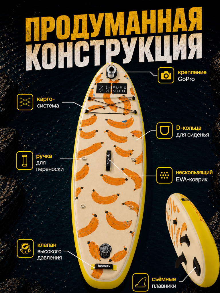 Sup-доска Furendo Raccoon 11', 335х89х15 см