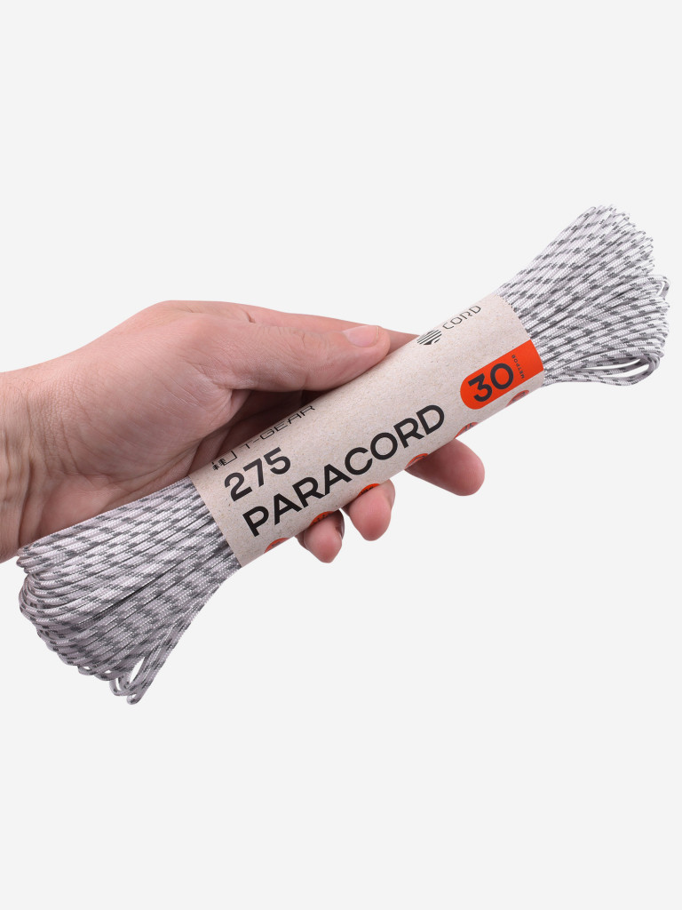 Паракорд 275 T-Gear x CORD nylon 30м световозвращающий (White)