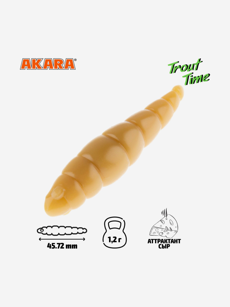 Силиконовая приманка Akara Trout Time DOLLY 1.8 Cheese 445 (20 шт.)