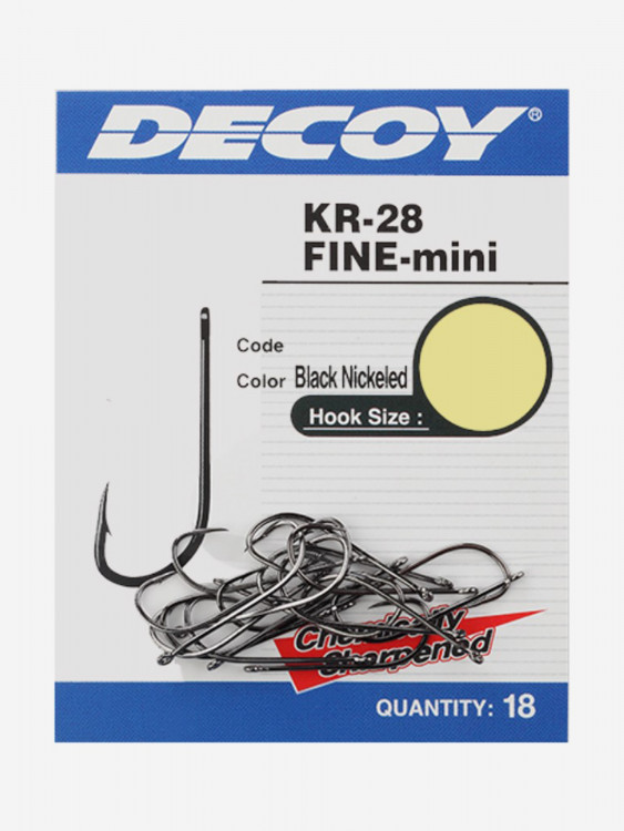 Крючок одинарный Decoy KR-28 #14 FINE MINI (в упаковке 18 штук)
