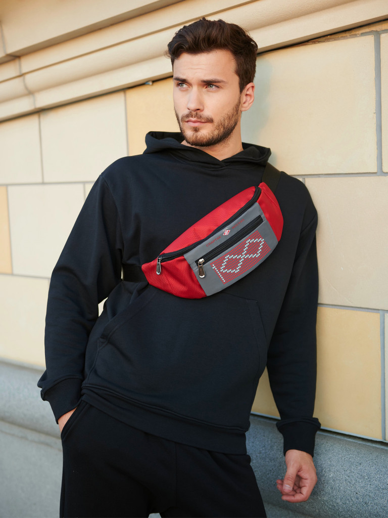 Сумка поясная CYBERPIX Cyber Slingbag FCSM красная для фанатов футбольного клуба "Спартак-Москва"