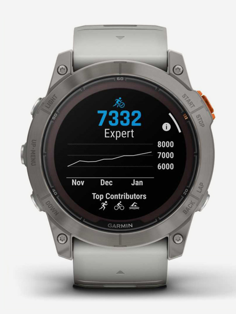 Спортивные часы Garmin Fenix 7X Pro Sapph Sol Ti w/Gray/Orange Band (010-02778-15G)