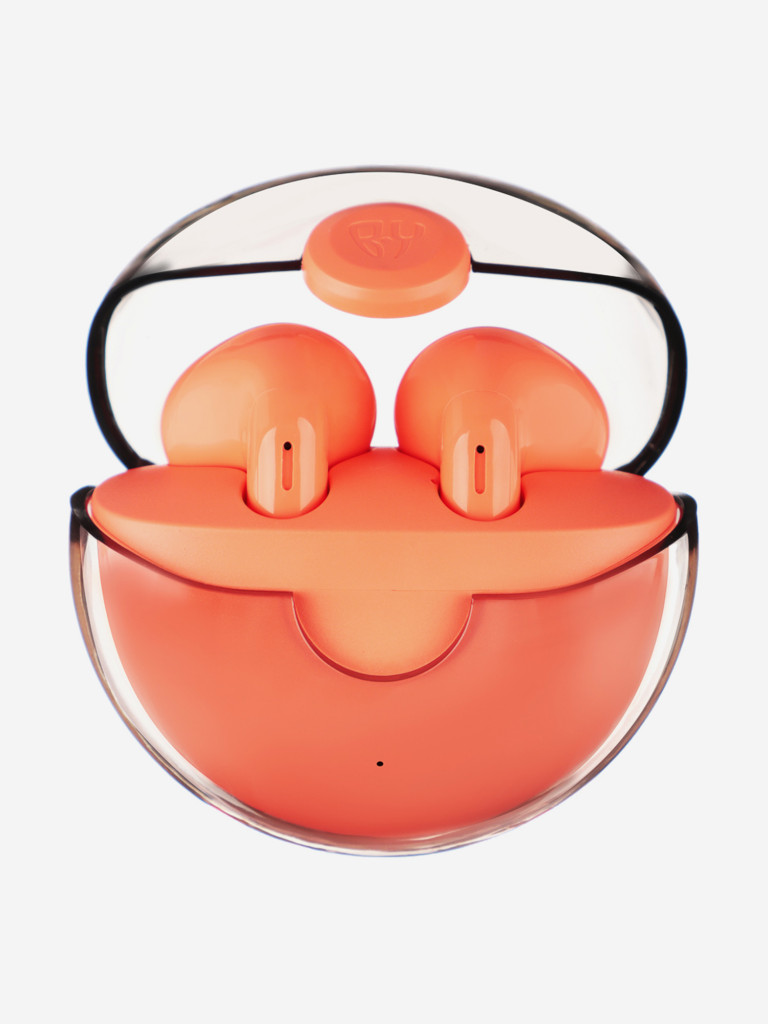 BY Наушники беспроводные TWS Spirit, 30/300мАч, оранжево-красный