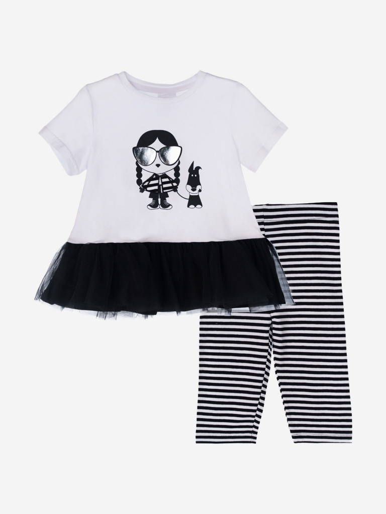 Комплект для девочек: легинсы укороченные, футболка PlayToday