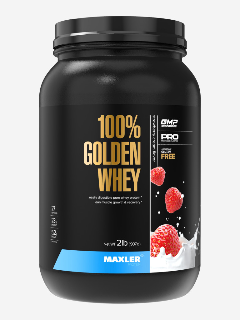 Протеин сывороточный Maxler 100% GOLDEN WHEY Pro 2 lb (907 гр.) - Клубничный крем