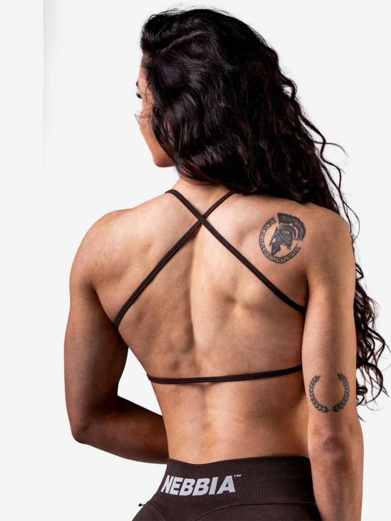 Топ женский NEBBIA Open-Back Sports Bra POWER 890 Dark brown