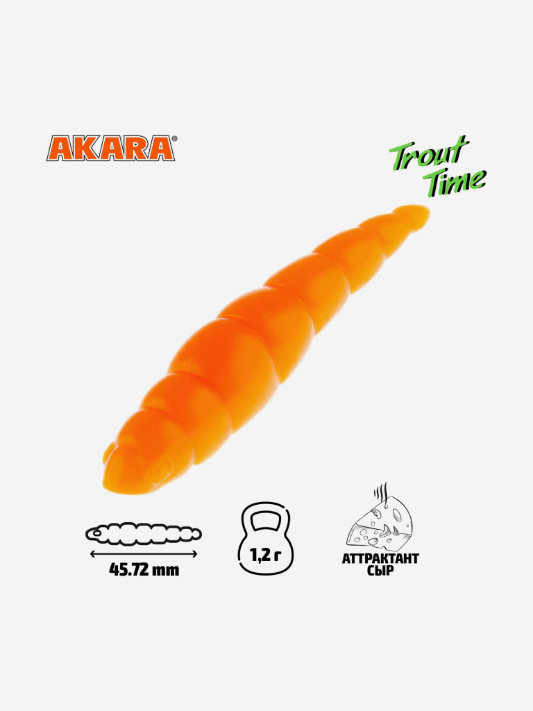 Силиконовая приманка Akara Trout Time DOLLY 1.8 Cheese 100 (20 шт.)