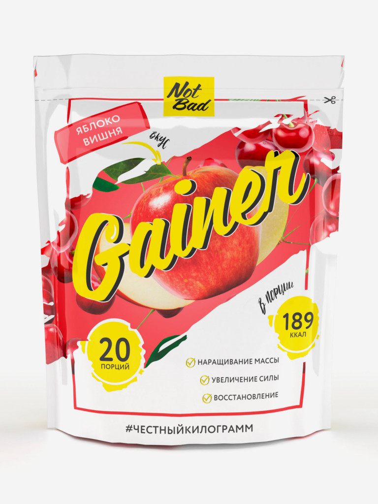 Гейнер NotBad, 1000 г, Вишня-Яблоко
