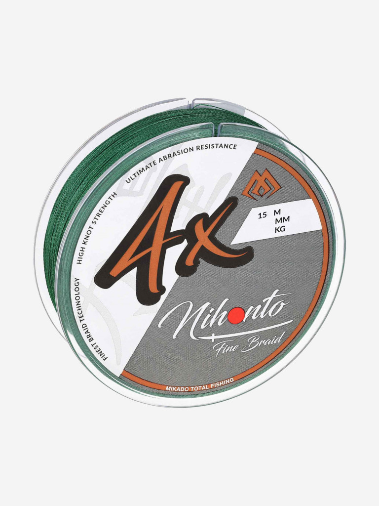 Плетеный шнур Mikado NIHONTO FINE BRAID 030 GREEN ( 15 м)