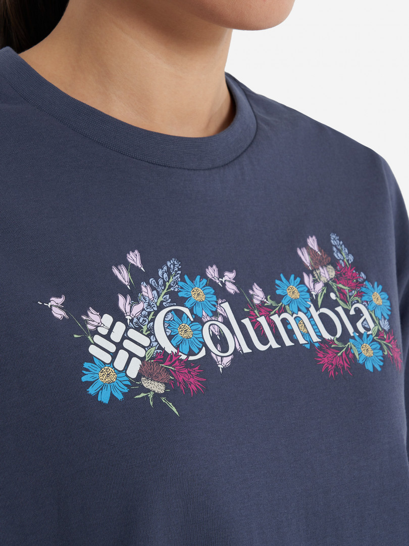 фото Футболка женская columbia north cascades relaxed tee, голубой