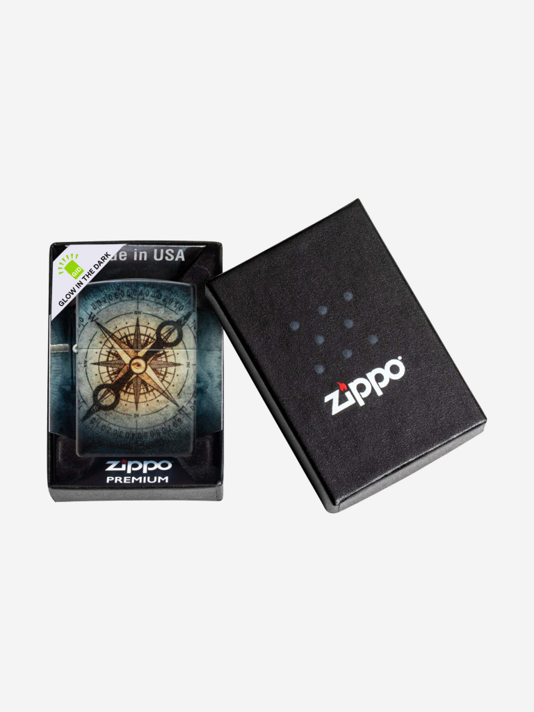 Зажигалка Zippo Compass Ghost Glow In The Dark Green