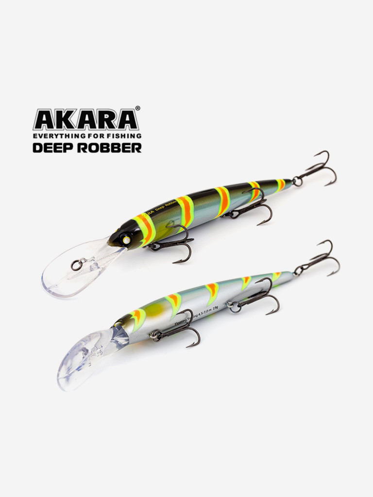 Воблер Akara Deep Robber 120F минноу плавающий для троллинга на щуку, судака, сома 19гр A106