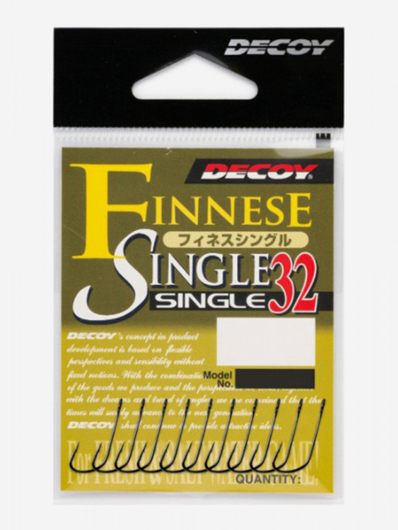 Крючок одинарный Decoy SINGLE 32 Finesse Single #2 (в упаковке 10 штук)