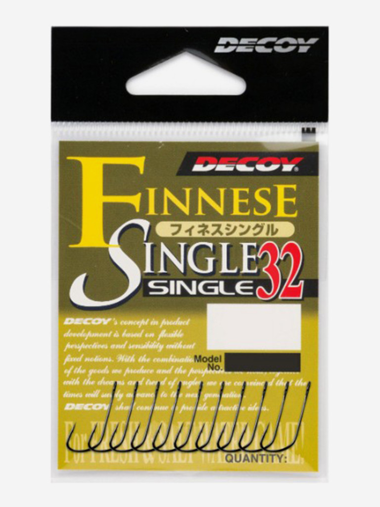 Крючок одинарный Decoy SINGLE 32 Finesse Single #2 (в упаковке 10 штук)