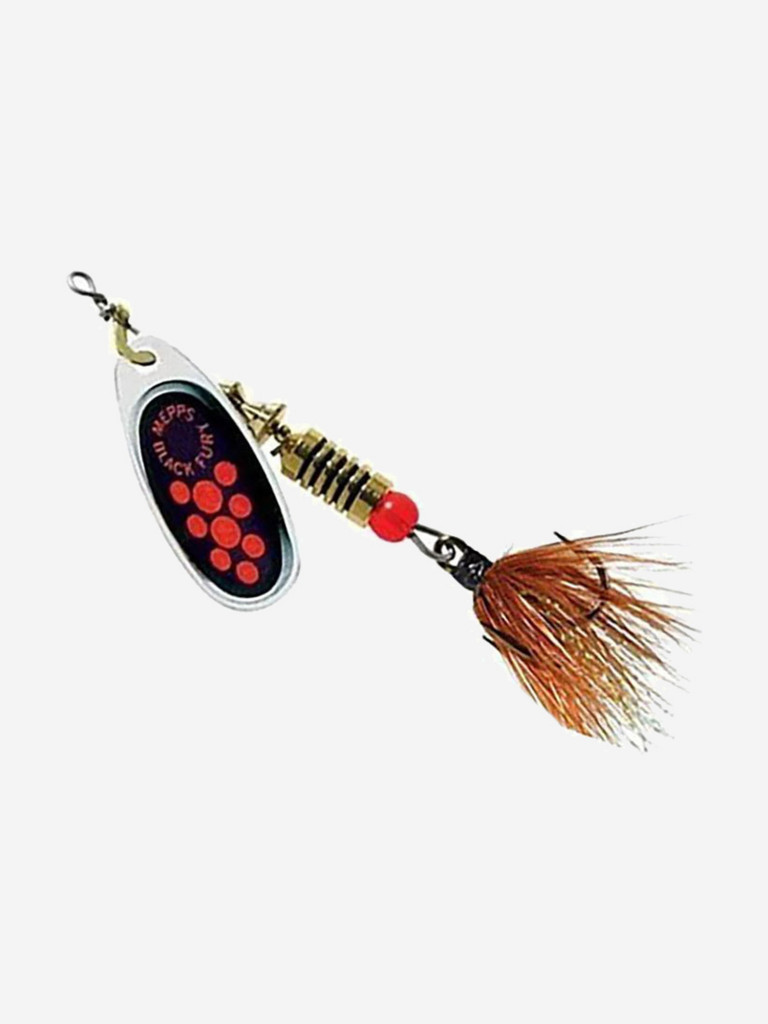 Блесна для рыбалки вертушка Mepps BLACK FURY MOUCHE, 3, SILVER/Orange, 1 штука
