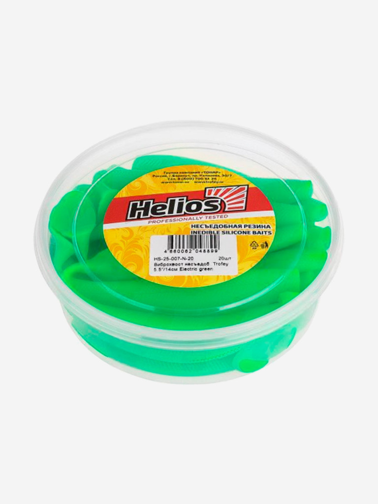 Мягкая приманка Helios Trofey, 5,5'' / 14 см, Electric green, 20 шт (HS-25-007-N-20)