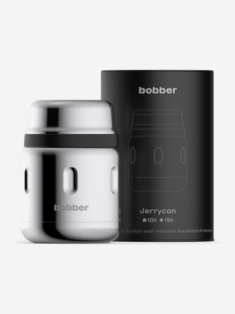 Термос вакуумный для еды BOBBER Jerrycan 470 мл, тепло до 10 часов, зеркальный