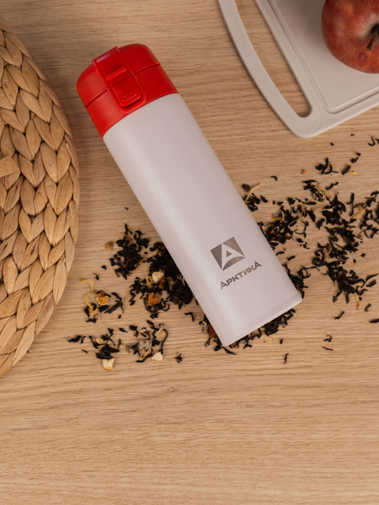 Термокружка вакуумная Арктика, 470мл, со съемным ситечком, арктика