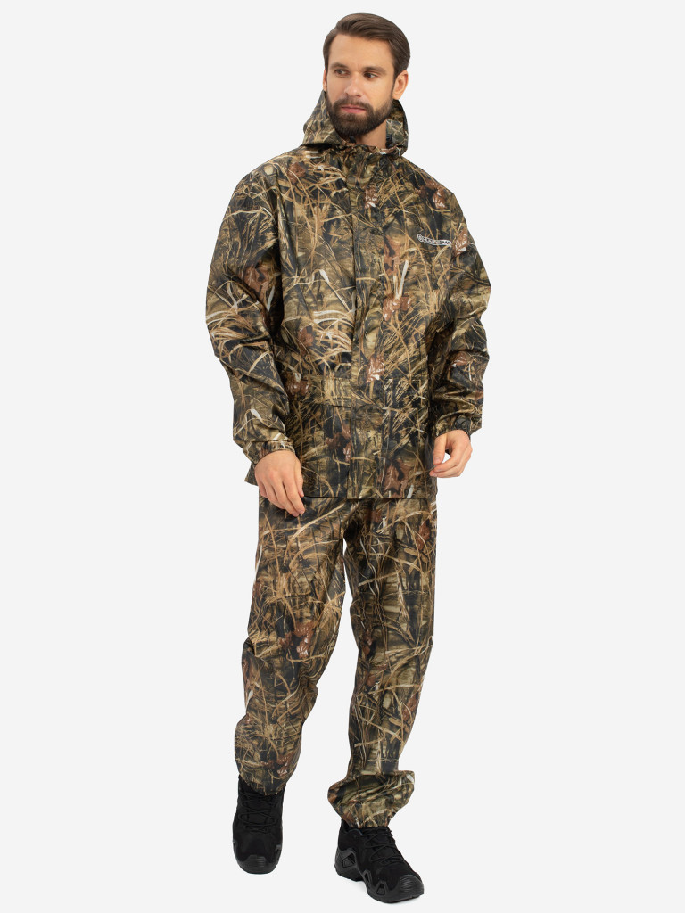 Костюм-дождевик мужской Huntsman ВВЗ Склон-2 для рыбалки и охоты, ткань таффета 3000 мм вод.ст.