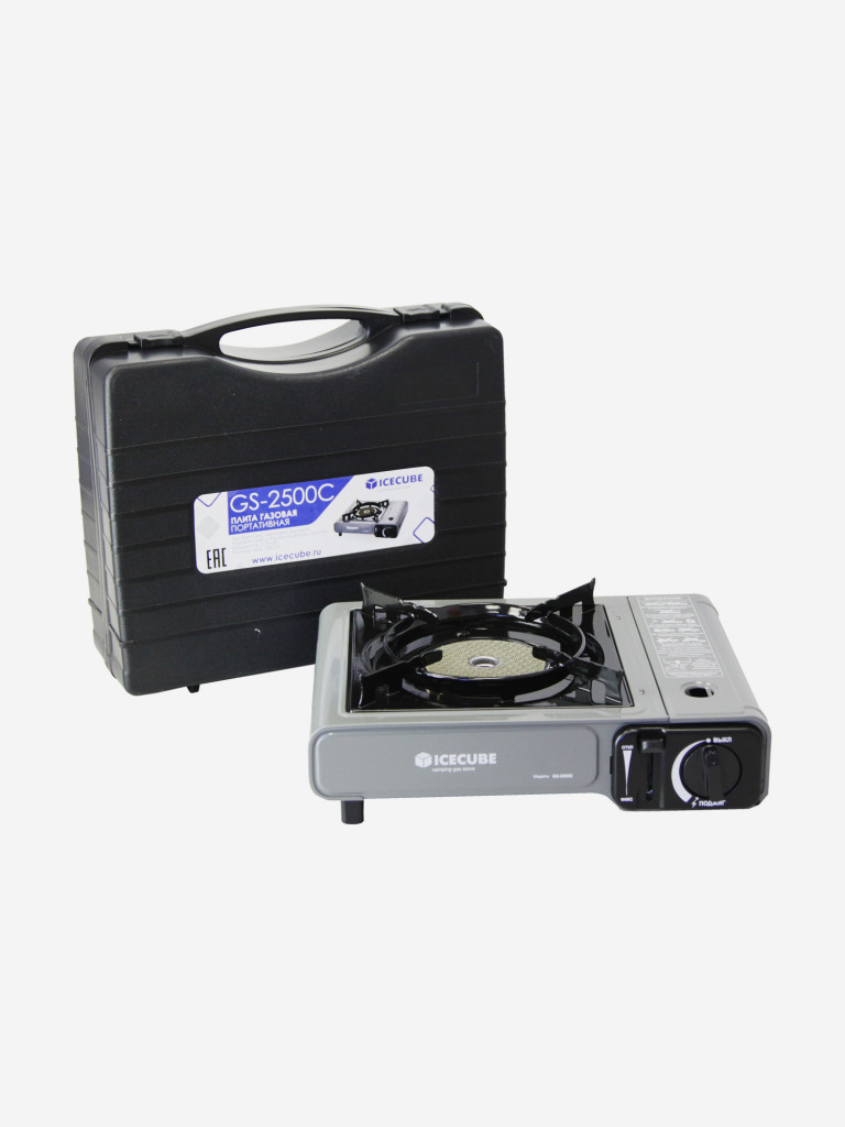 Газовая плита Ice Cube GS-2500, керамическая горелка, 2.3 кВт, 165 г/ч (+переходник)