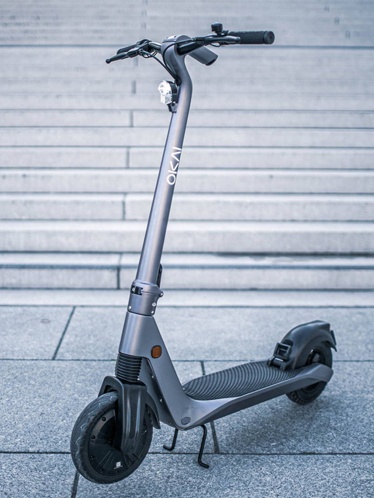 Электросамокат OKAI ES500, 350W, гидроизоляция, беспрокольные шины