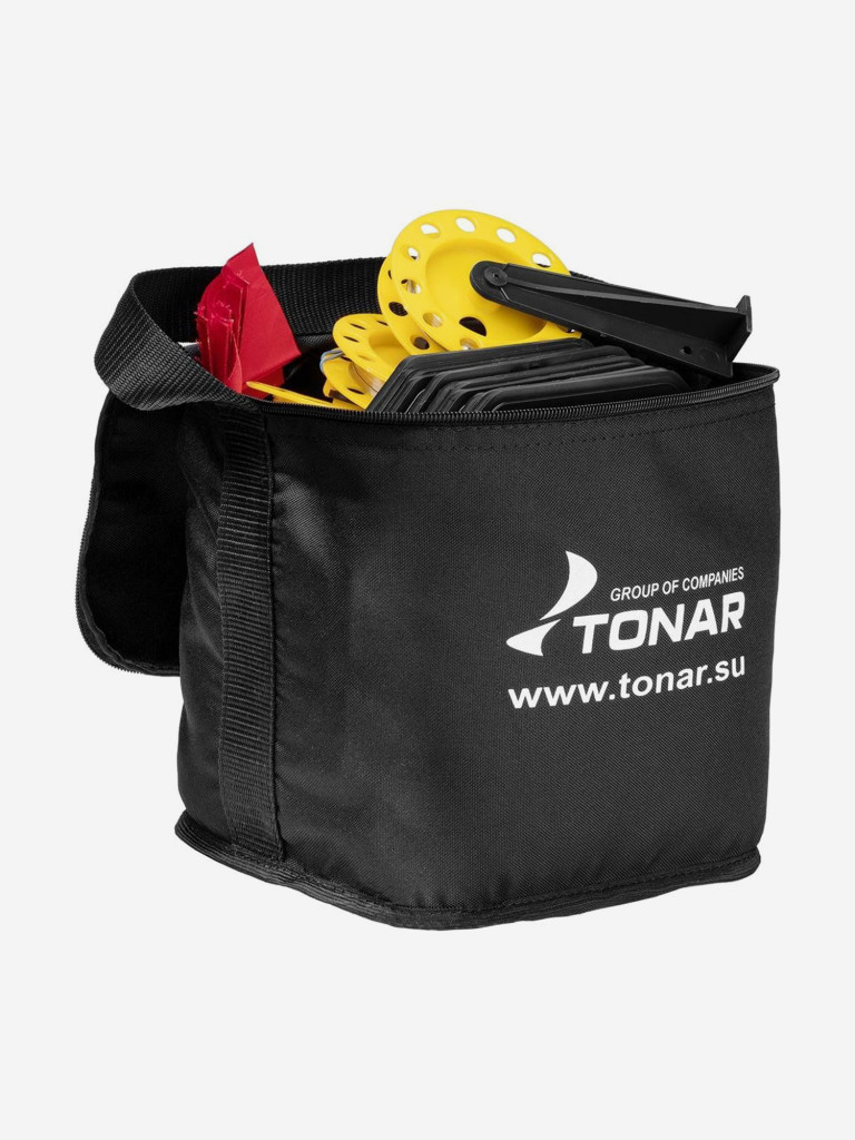 Набор жерлиц на подставке оснащенная ТОНАР ЖЗО-02М, основание 185 мм, катушка 85 мм, 10 штук