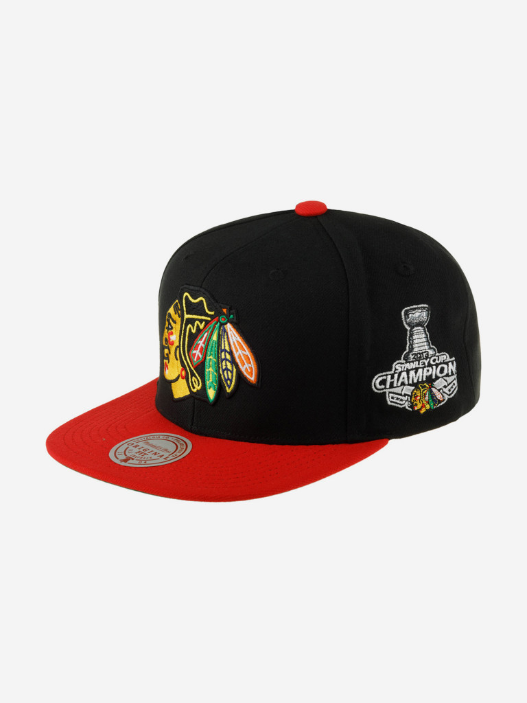 Бейсболка с прямым козырьком MITCHELL NESS 6HSSLR22462-CBHBKRD Chicago Blackhawks NHL (черный)