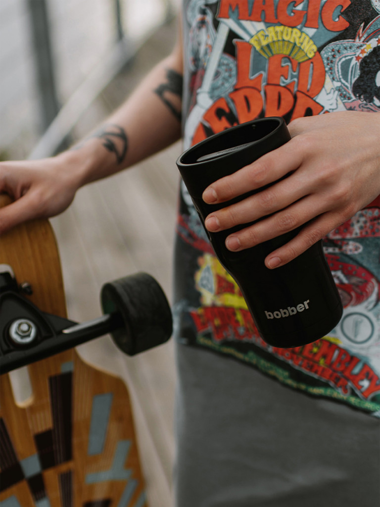 Термокружка вакуумная BOBBER Tumbler 350 мл, крышка 360, тепло до 6 часов, черный