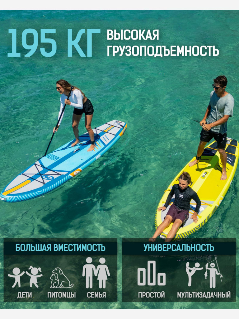 Надувная двухслойная SUP-доска MOUSA Full Eva BLUE, 10'5"x35"x6" 320*88*15 см, сапборд