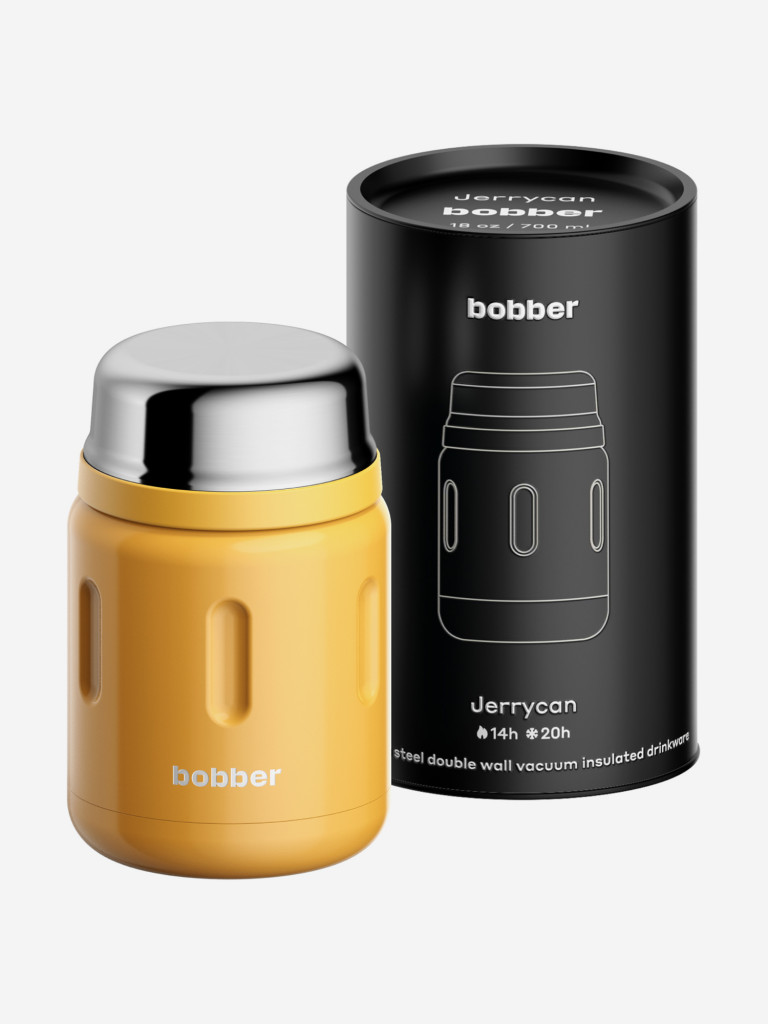 Термос вакуумный для еды BOBBER Jerrycan 700 мл, тепло до 14 часов, оранжевый
