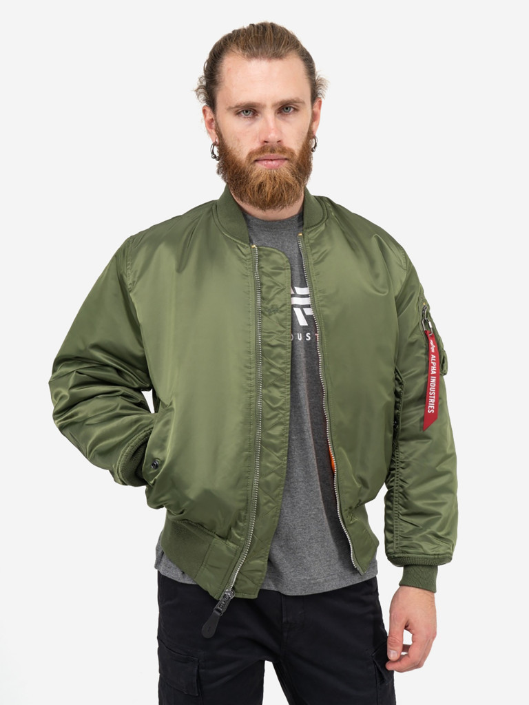 Бомбер утепленный мужской MA-1 Alpha Industries Зеленый/оливковый цвет —  купить за 18440 руб. со скидкой 38 %, отзывы в интернет-магазине Спортмастер