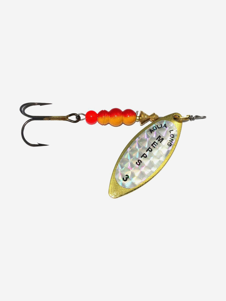 Блесна для рыбалки вертушка Mepps AGLIA LONG RAINBO, 3, Gold, комплект из 5 штук