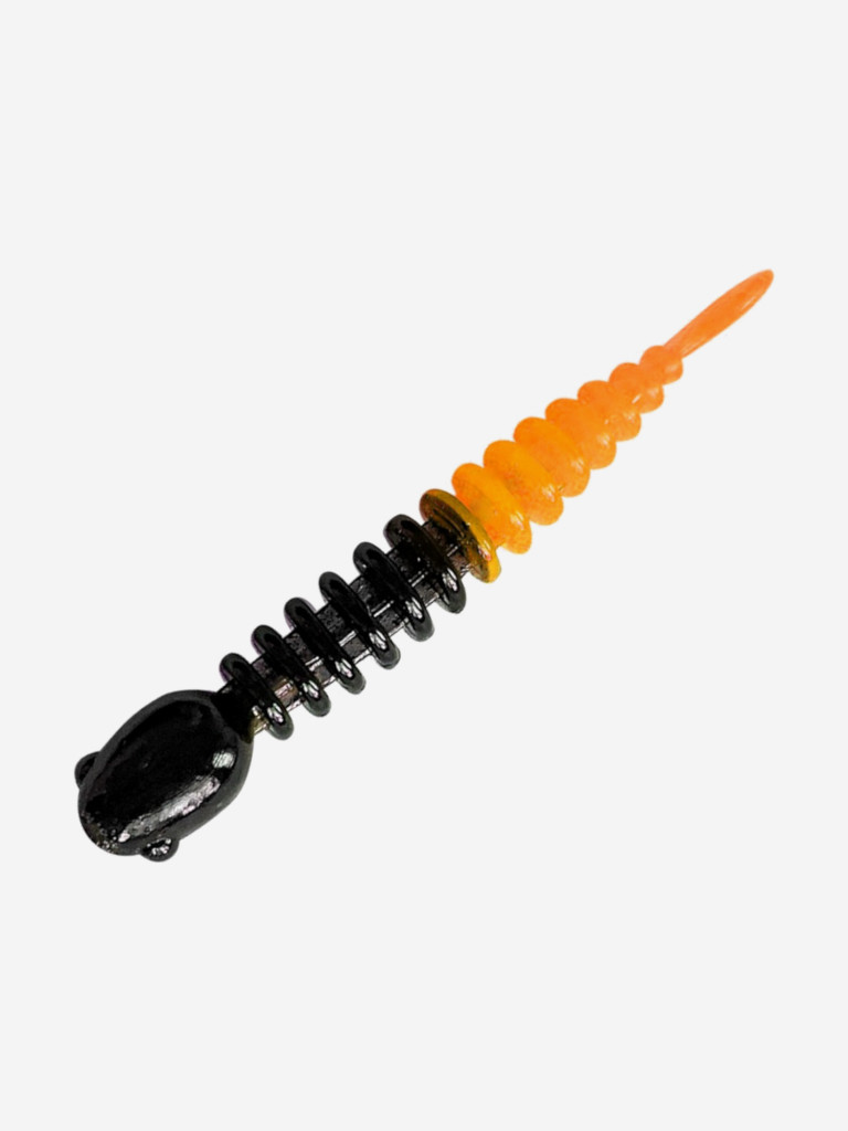 Силикон TROUT LURE (SANSAN) в банке, GOLOVASTIK 65, СЫР, COL. 21 (Black-Orange), (12шт)