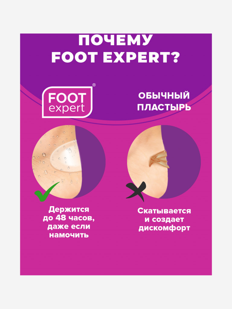 Гидроколлоидный пластырь FOOT EXPERT 2.8х4.6 см