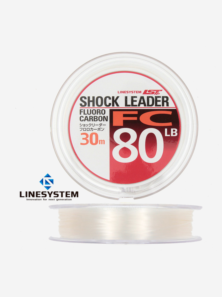 Шоклидер флюорокарбоновый LINESYSTEM FC 80LB, 30 м