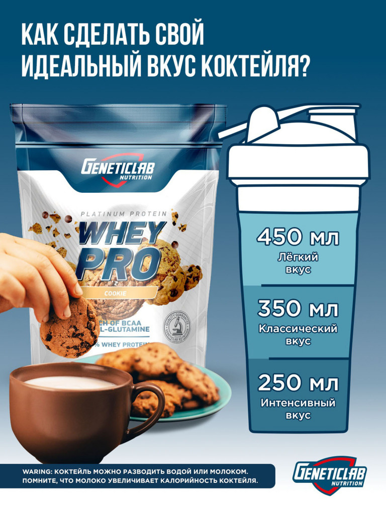 Протеин WHEY PRO 1000 g Печенье Geneticlab Nutrition