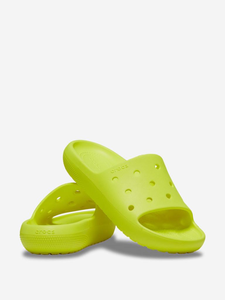 Шлепанцы женские Crocs Classic Slide V2 желтый цвет — купить за 3299 руб.,  отзывы в интернет-магазине Спортмастер