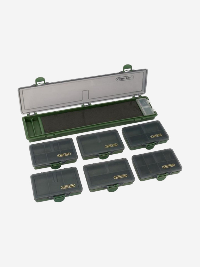 Коробка карповая комплект 6 коробок и поводочница CARP PRO 360x300x60мм
