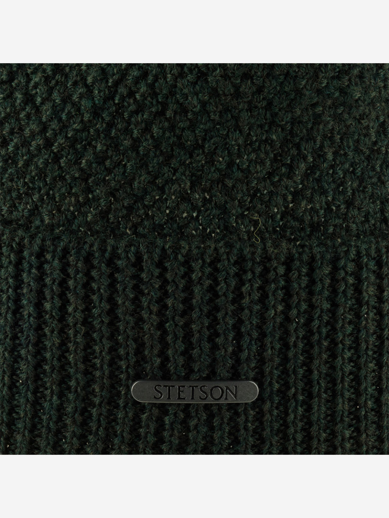 Шапка с отворотом STETSON 8599396 BEANIE MERINO WOOL (оливковый)