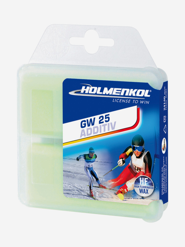 Мазь скольжения твердая для лыж и сноубордов HOLMENKOL Additiv High Fluor GW 25