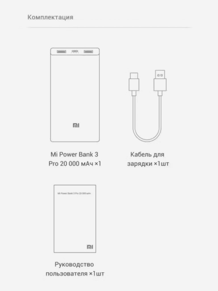 Внешний аккумулятор Powerbank Xiaomi Fast Charge 50W MAX 20000 Mah PB200SZM черный