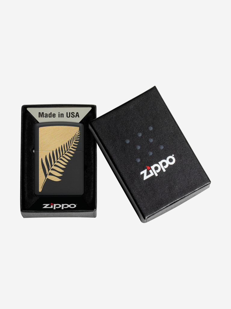 Зажигалка бензиновая ветроустойчивая Zippo Zen Flora Design Black Matte
