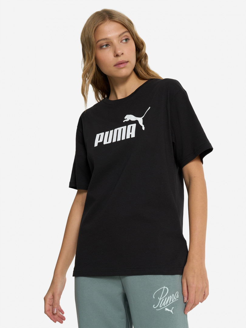 фото Футболка женская puma ess no. 1 logo relaxed, черный