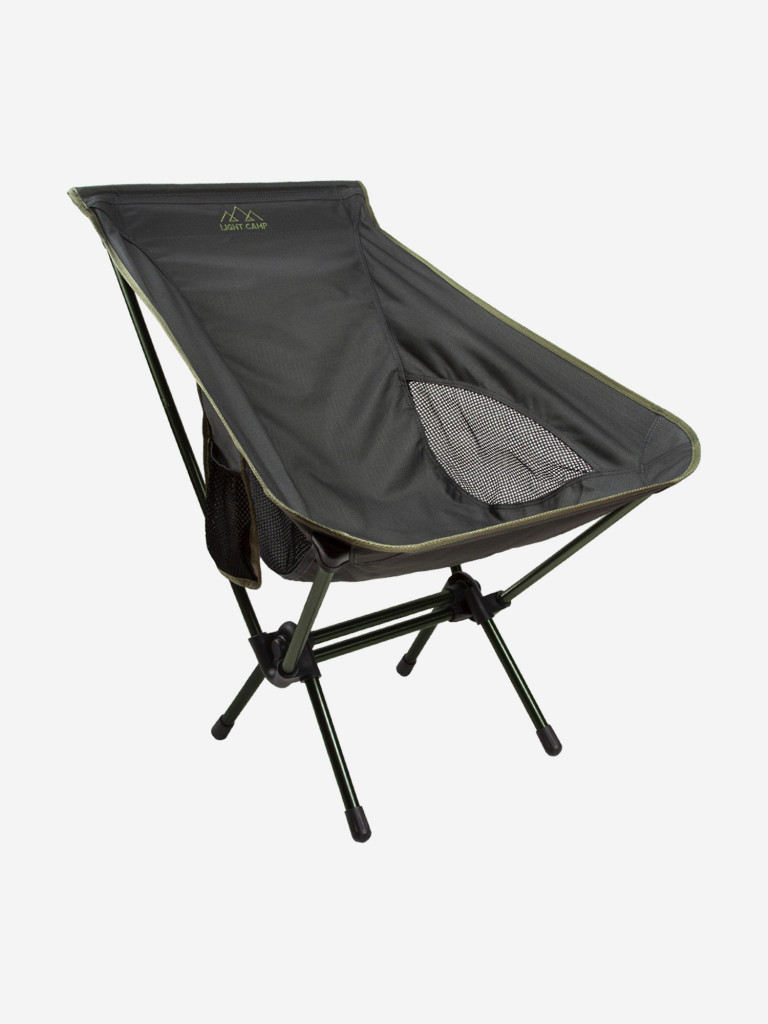 Кресло туристическое складное до 120 кг, для походов, пикника, охоты, рыбалки, алюминиевый каркас LIGHT CAMP M зеленый