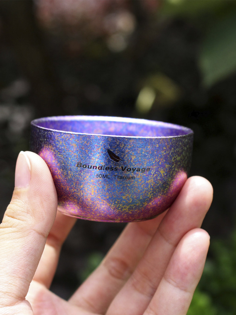 Титановые пиалы Boundless Voyage для чая, 50 мл, набор 4 шт.