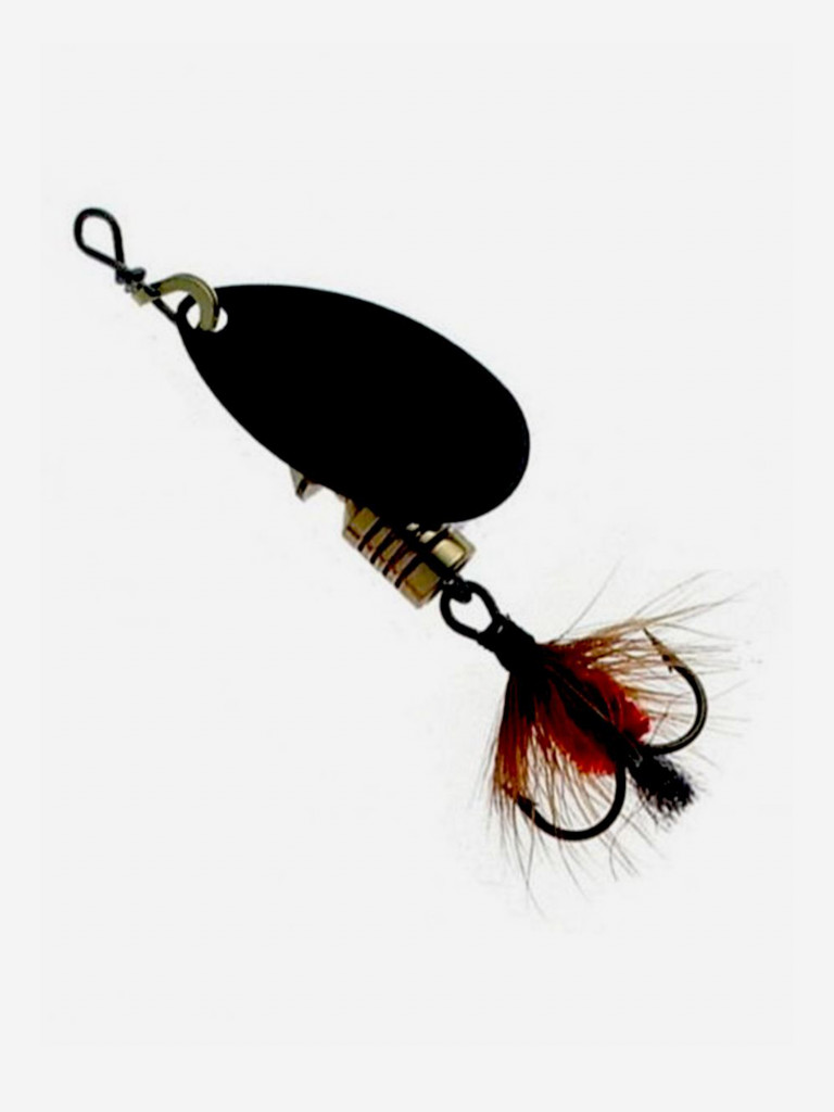 Блесна для рыбалки вертушка Mepps AGLIA MOUCHE, 0, Black/Red fly, комплект из 5 штук