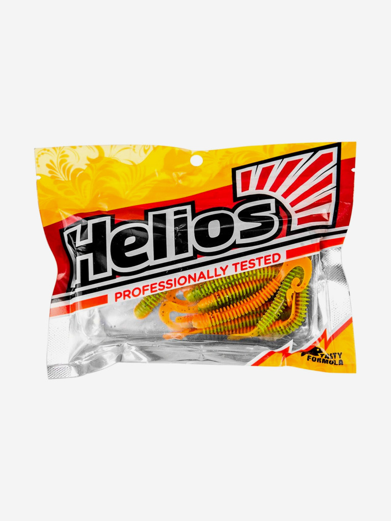 Мягкая приманка Helios Credo Long Body, 2,95" / 7,5 см, Pepper Green & Orange, 12 штук (HS-9-018)