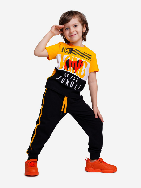 Футболка Playtoday для мальчика жёлтый/ белый/ черный цвет — купить за 656 руб. со скидкой 45 %, отзывы в интернет-магазине Спортмастер