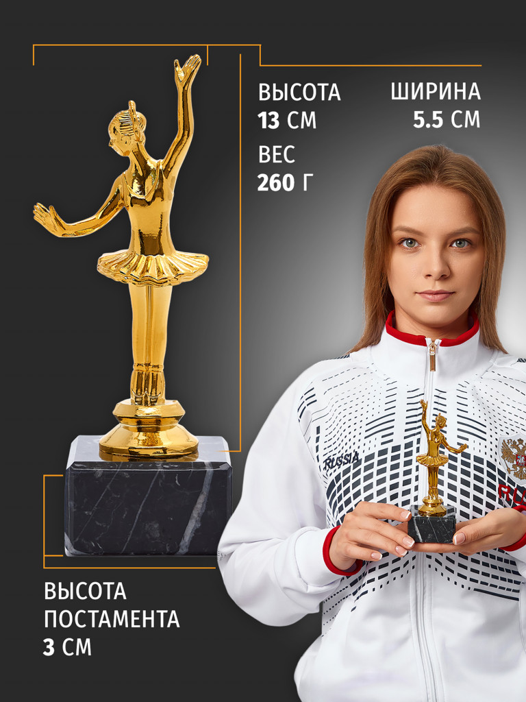 Кубок для награждения победителей Балерина 5 шт. Награда для спорта и конкурсов.