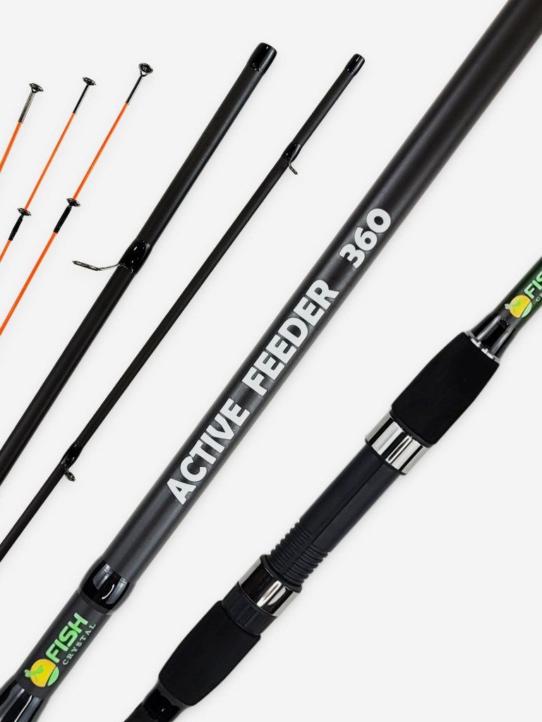 Фидер Fish Crystal "ACTIVE FEEDER" тест до 150 г 3.60 м 3+3 (1.5oz - стекл., диам. 2,2)